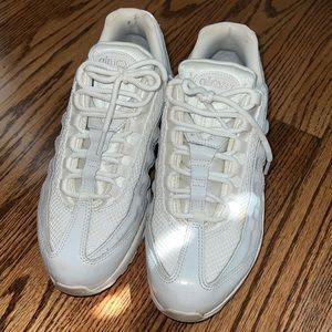 women’s white nike air max, size 9.5 leather and mesh